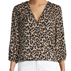 Leopard print Wrap Blouse Top XS